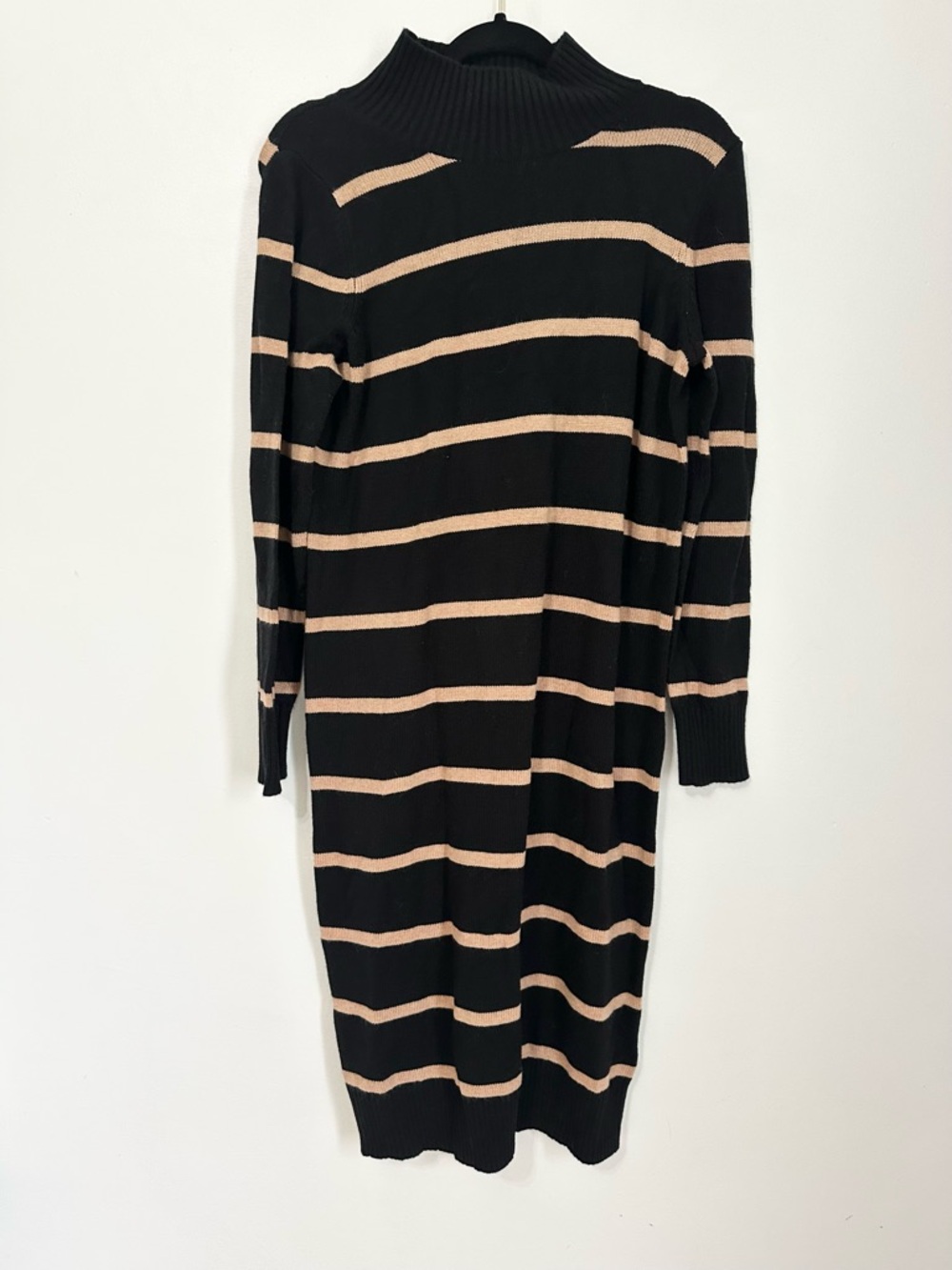 Boden Sweater Dress Knitted Verity Turtleneck Striped Sz 4R Wool Cashmere Blend